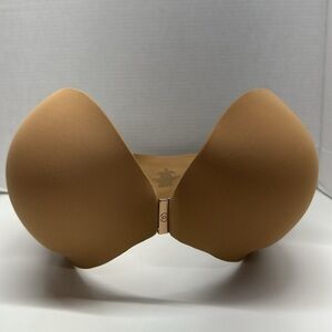 Evelyn Bobby Bra Front Closure Strapless or Convertible Straps Nude Tan New 38E